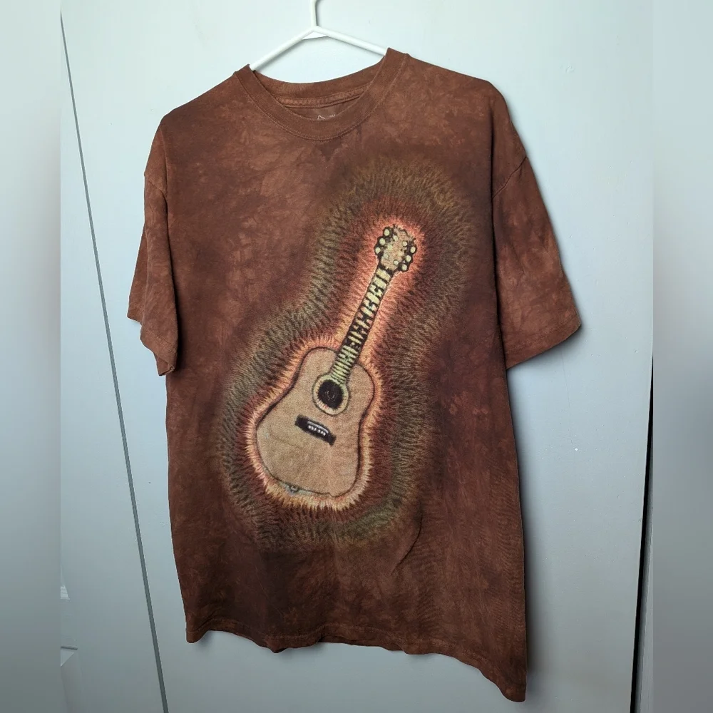 THE MOUNTAIN Vintage Tie Dye Men T-Shirt Size L 100% Cotton Made In USA Brown - Picture 1 of 8